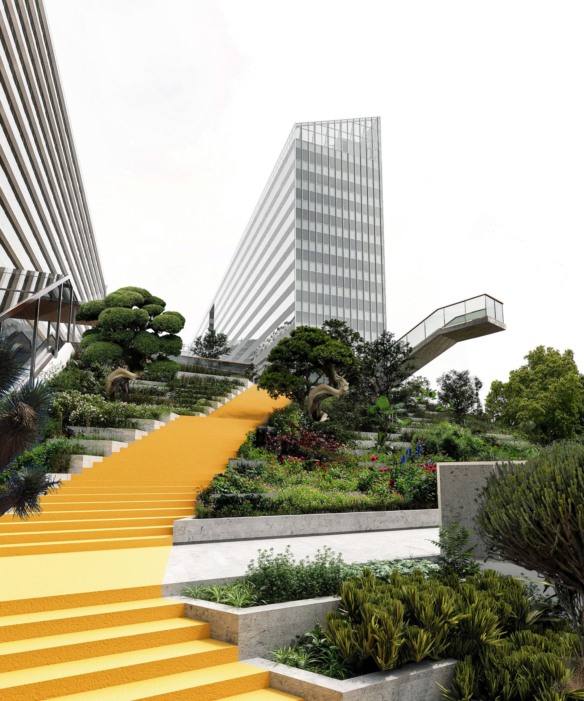 Staircase in Bangkok development by Snøhetta