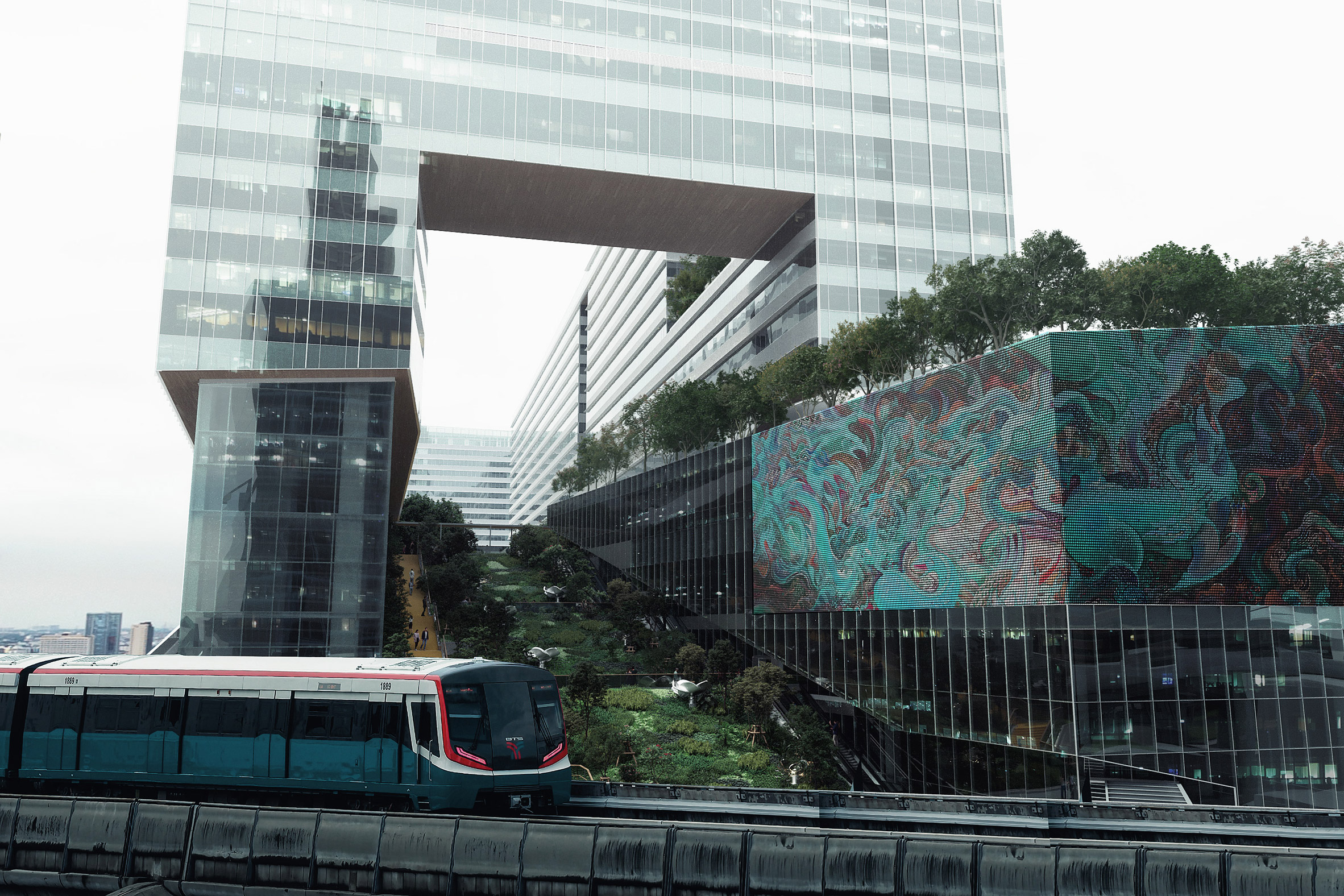 Glazed mixed-use building in Bangkok