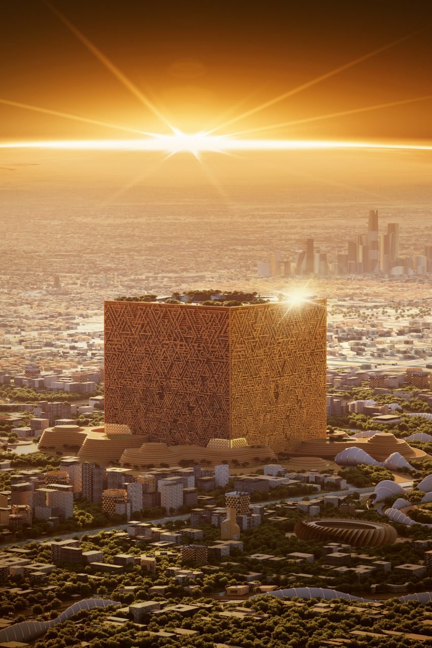 Cube skyscraper in Riyadh, Saudi Arabia