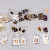 Photo of samples in plastic bags laying on floor