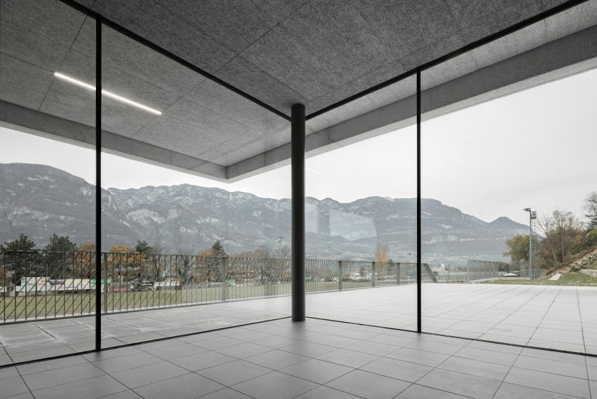 Floor-to-ceiling glazing overlooking South Tyrolean landscape