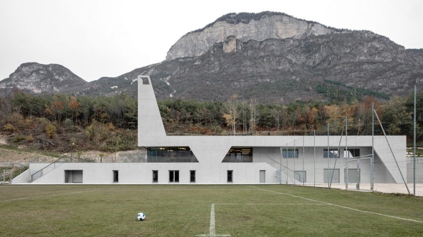 Exterior of Fieldhouse sports centre in Italy