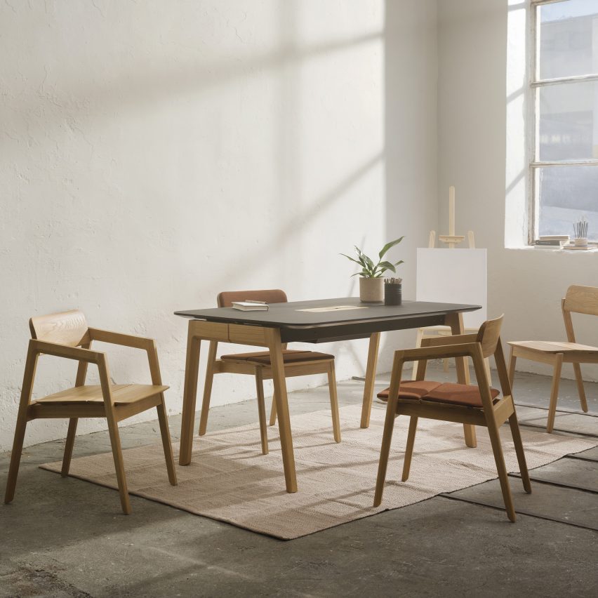 Knekk family of wooden furniture by Jon Fauske for Fora Form