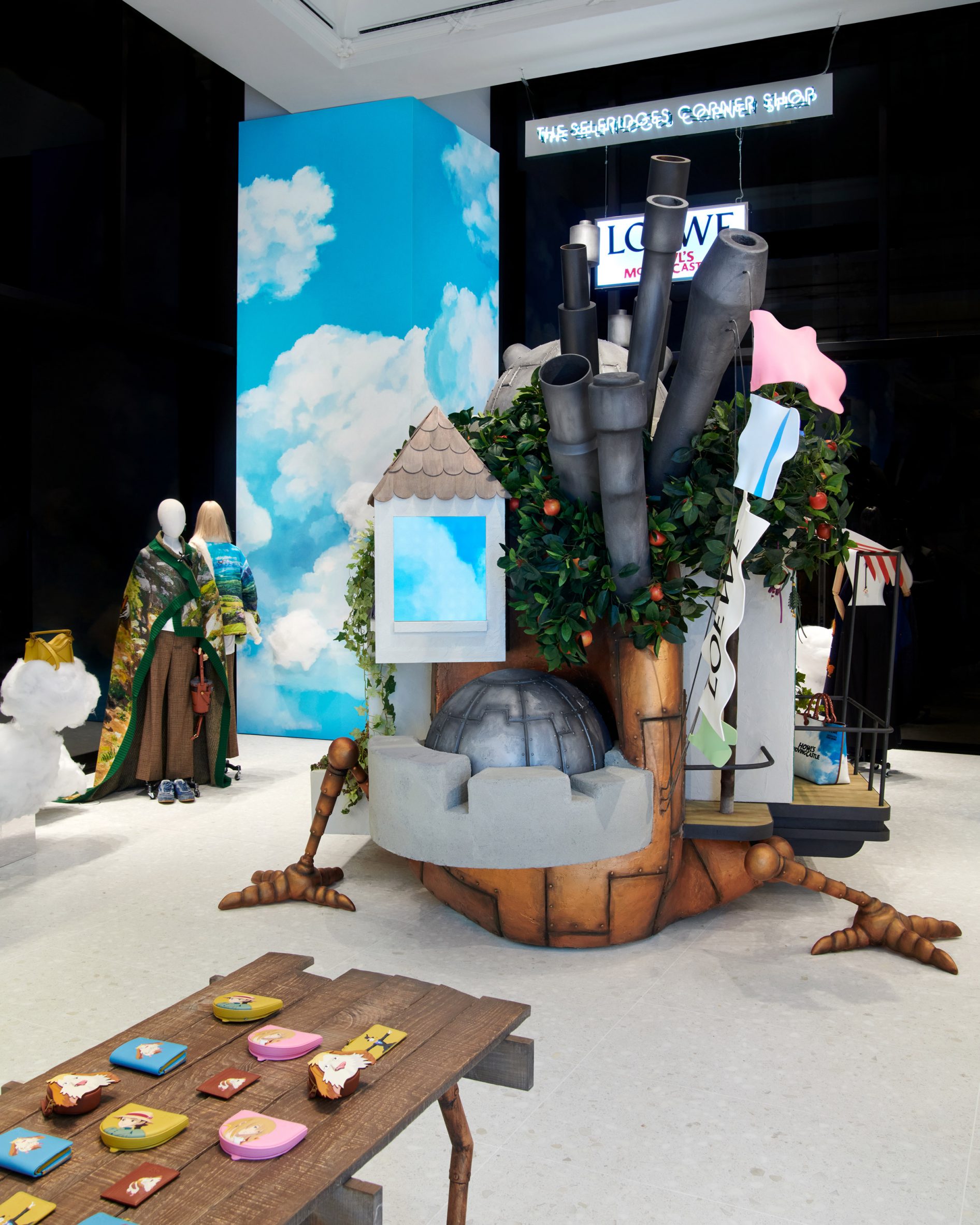 Loewe and Studio Ghibli installation at Selfridges' Corner Shop