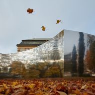 Trio of mirror-clad installations reflect history of Czech city
