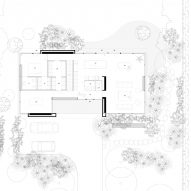 Ground floor plan of Beli House by Studio Okami Architecten
