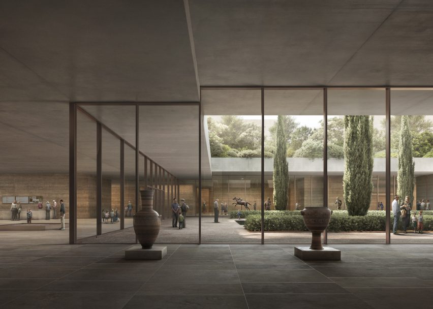 View of proposed courtyard at National Archaeological Museum in Athens by David Chipperfield Architects