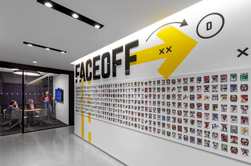 Large graphic wall within NHL headquarters by TPG Architecture