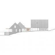 Elevation drawing of the Three Summits house in Vermont by Nós