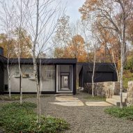 Desai Chia uses charred-wood cladding for multi-structure Connecticut home