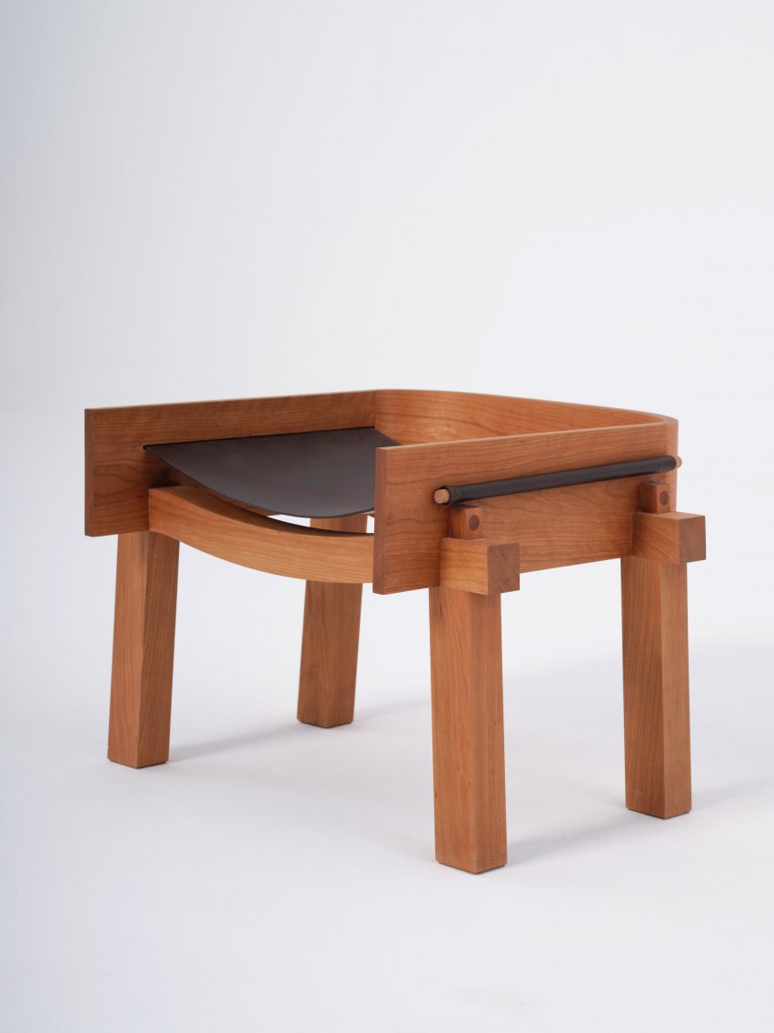 A wooden chair at Slow Spain exhibition