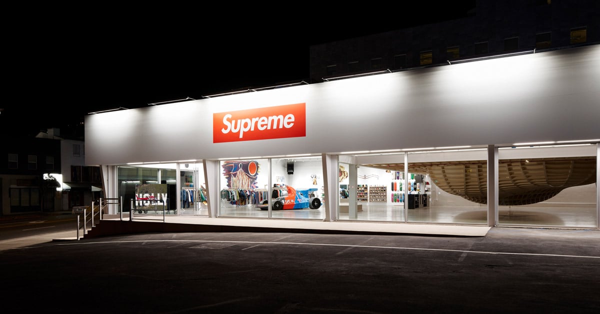 Supreme's Los Angeles flagship features its first fully floating skate bowl