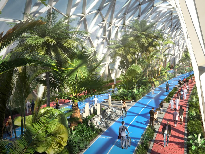 Citizens would be able to travel to districts within Dubai in 20 minutes. Rendering by urb.