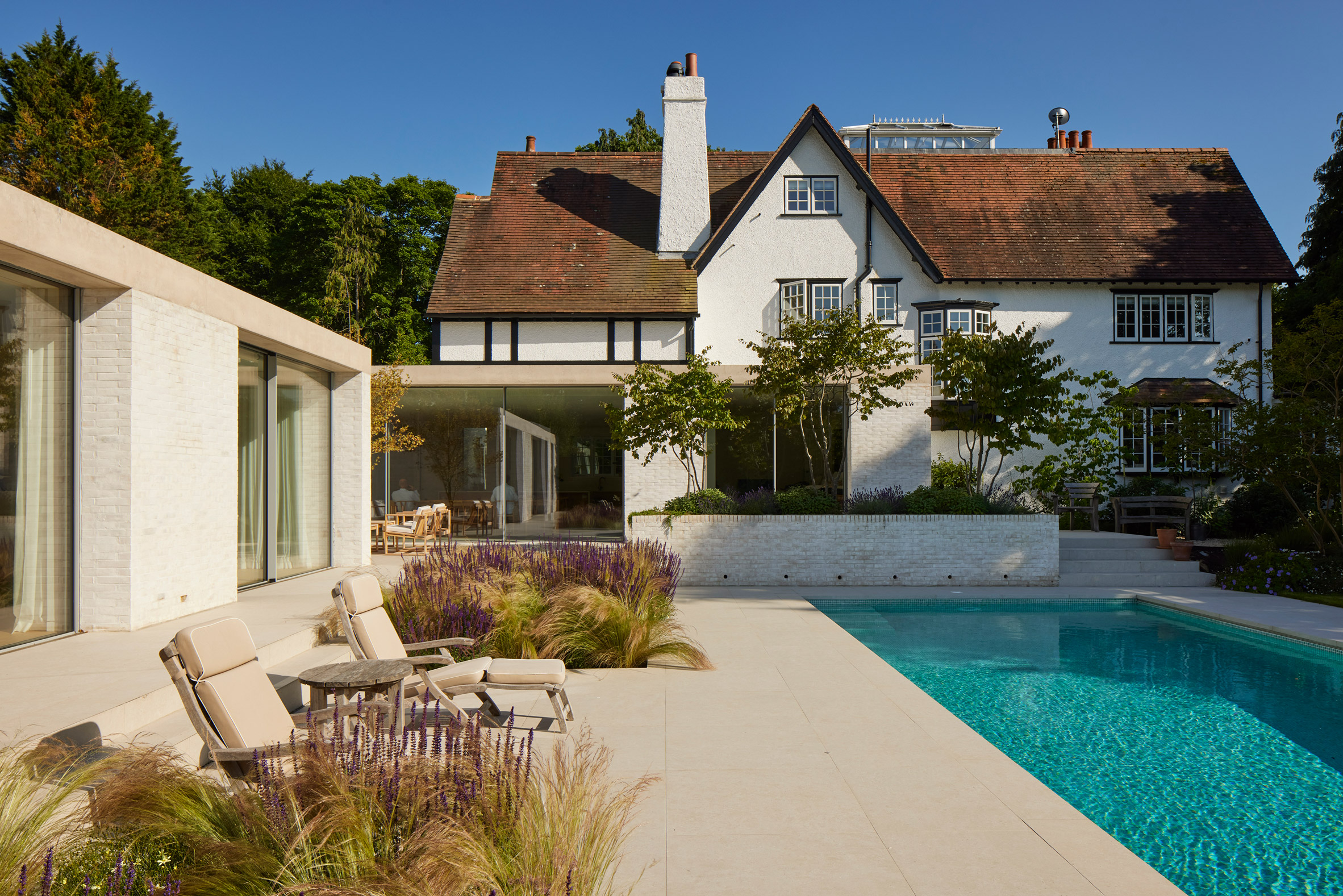 Surrey house with contemporary extension and swimming pool
