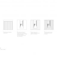 Diagram drawings of the louvres at the London mews house designed by Trewhela Williams
