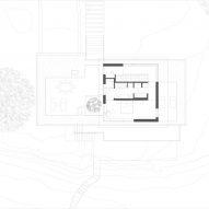 Second floor plan of the lake house in Connecticut by Worrell Yeung