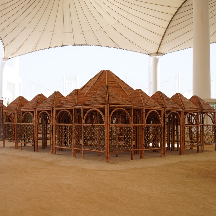 Yasmeen Lari creates bamboo "pop-up mosque" for Islamic Arts Biennale