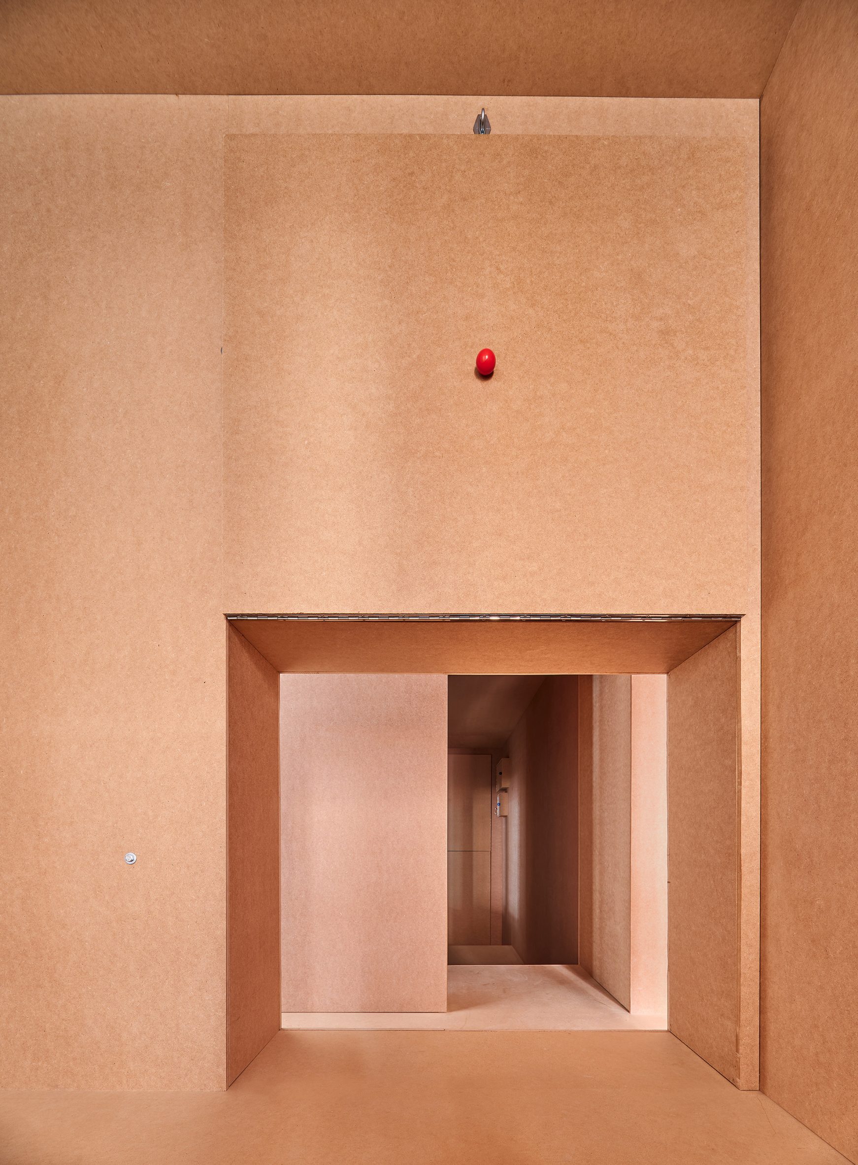 Boxy rooms created from CNC-milled MDF slabs