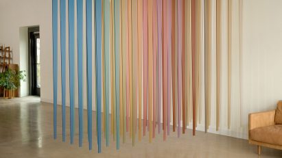 3form's 2023 Color Collection displayed in hanging strips