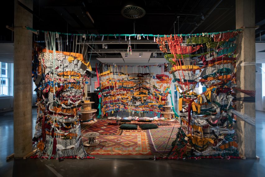 Resolve Collective's Common Threads installation of brightly coloured textiles