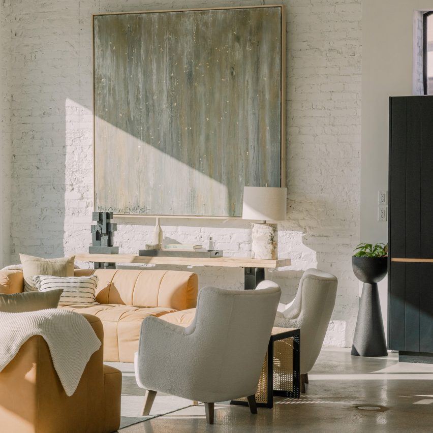 Industry West's showroom featuring neutral-coloured furniture