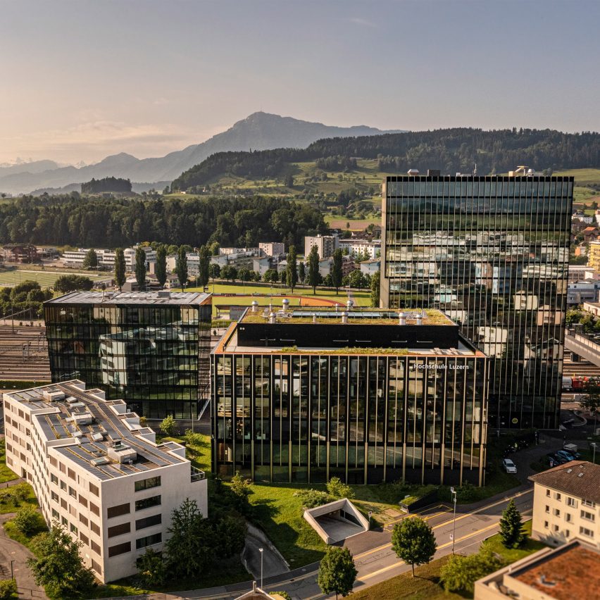 Suurstoffi West tall mass-timber student building in Switzerland by Manetsch Meyer Architects
