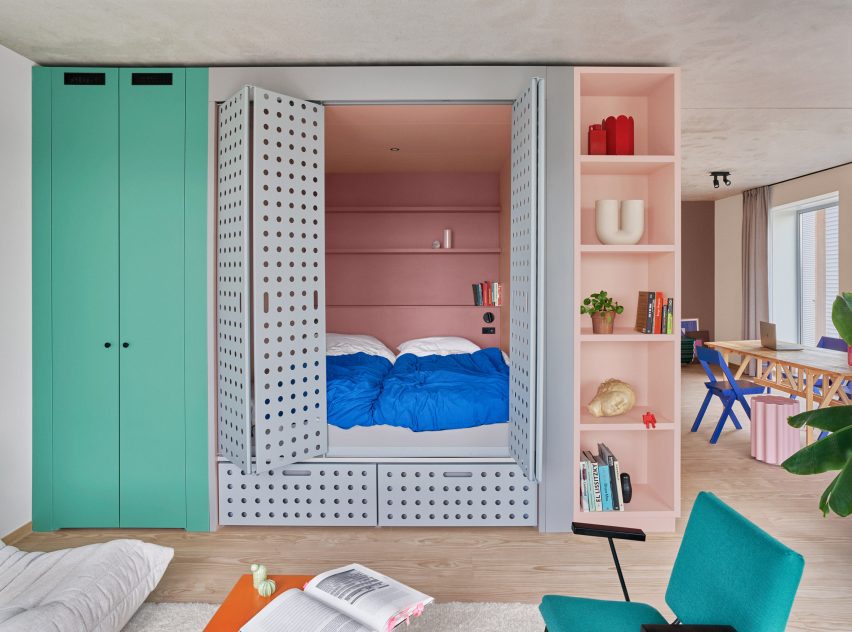 The colourful interiors of Domūs Houthaven cupboard bedrooms