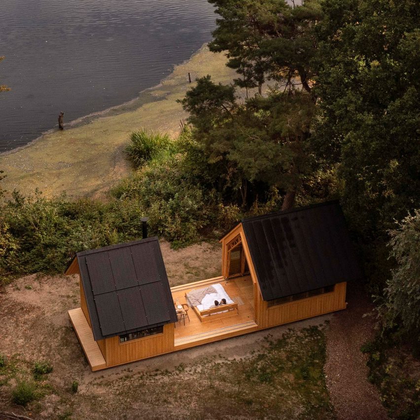 Aerial view of Cabin Anna in the Netherlands by Caspar Schols