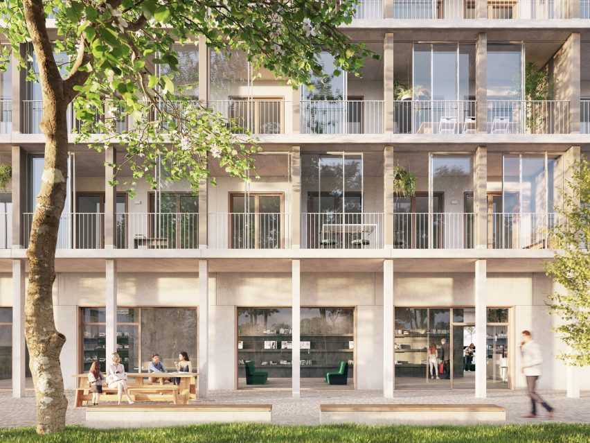 Exterior render of Boomgaard by David Chipperfield Architects