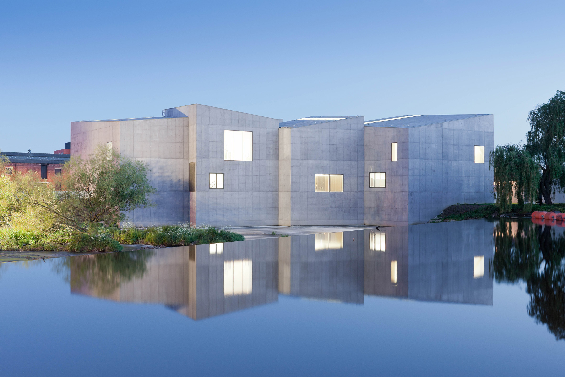 Exterior of The Hepworth gallery by David Chipperfield from across the water