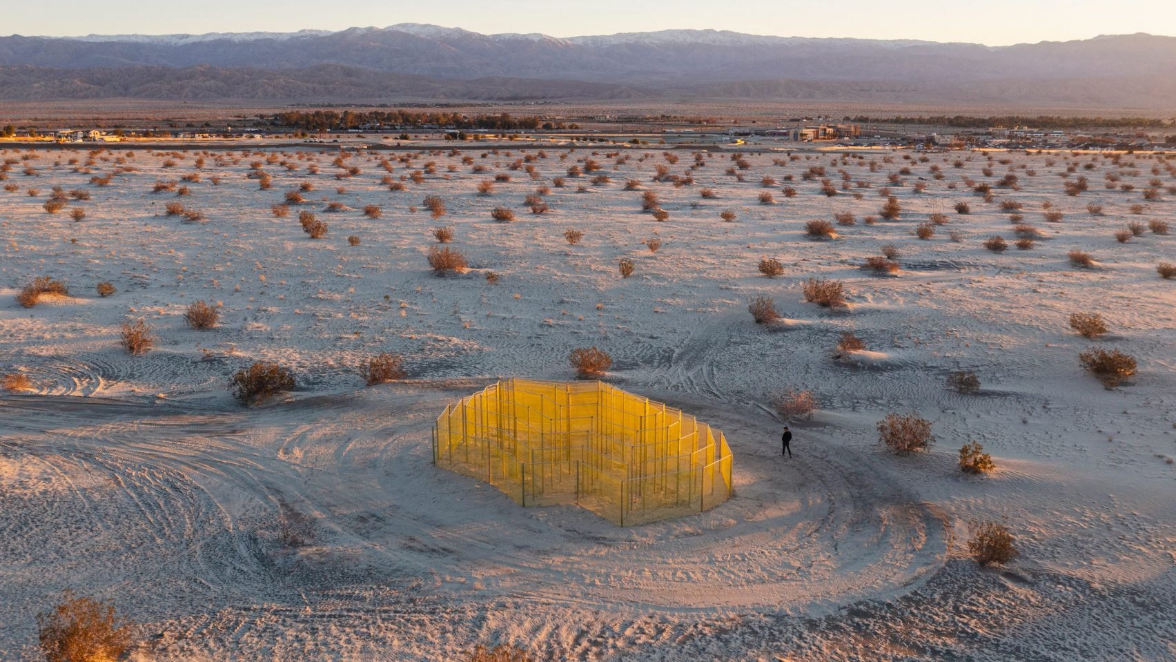 Desert X 2023 features a sculpture made of piled shipping containers