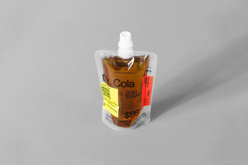 cola in a plastic tube container
