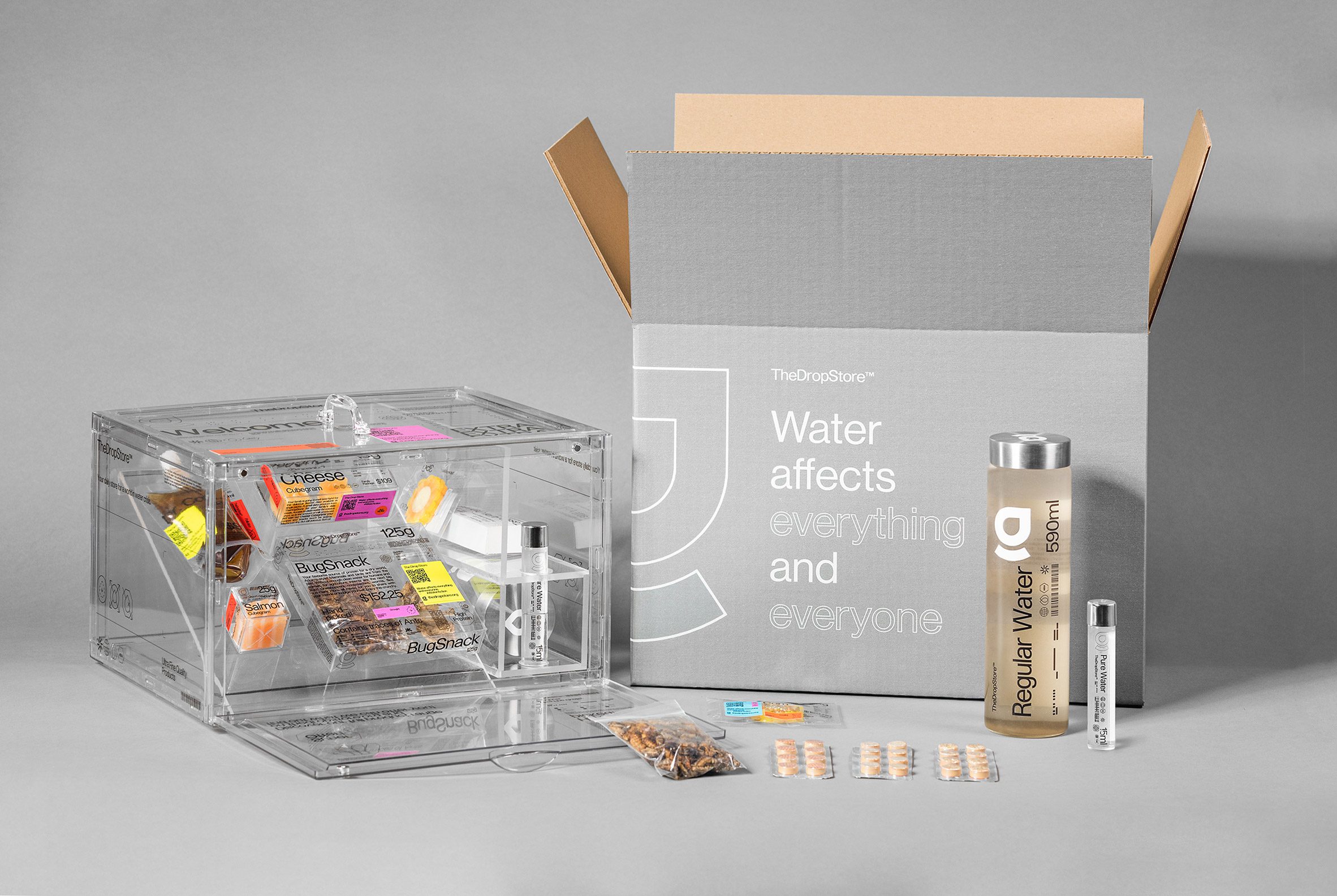 Packaging with water-scarce projects grey box
