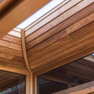 Close up of timber overhanding shading above windows