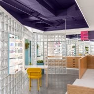 Glass blocks divide Eye Eye optical store by Best Practice Architecture