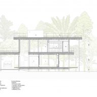 Section of Floating House in Vietnam by SDA
