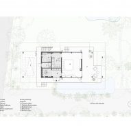 First floor plan of Floating House in Vietnam by SDA