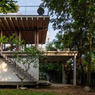 Exterior of Floating House in Vietnam by SDA