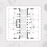 First floor plan of Forest Bath housing in Eindhoven by GAAGA