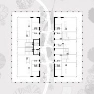 Ground floor plan of Forest Bath housing in Eindhoven by GAAGA