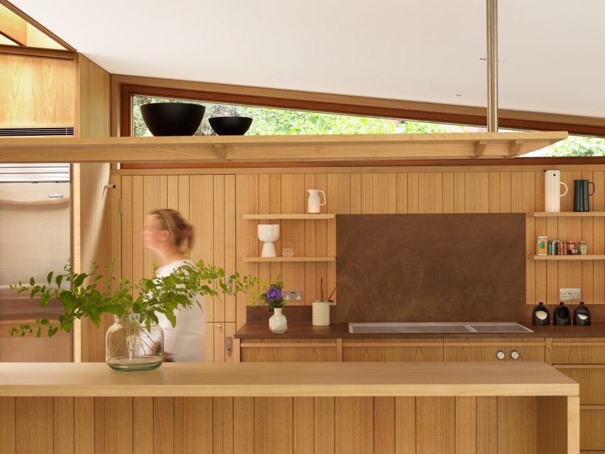 Wood-lined kitchen by Coppin Dockray