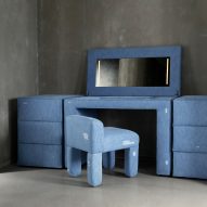 Harry Nuriev uses denim to form furniture informed by the American dream