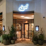Exterior of the Levi restaurant with a glazed entrance