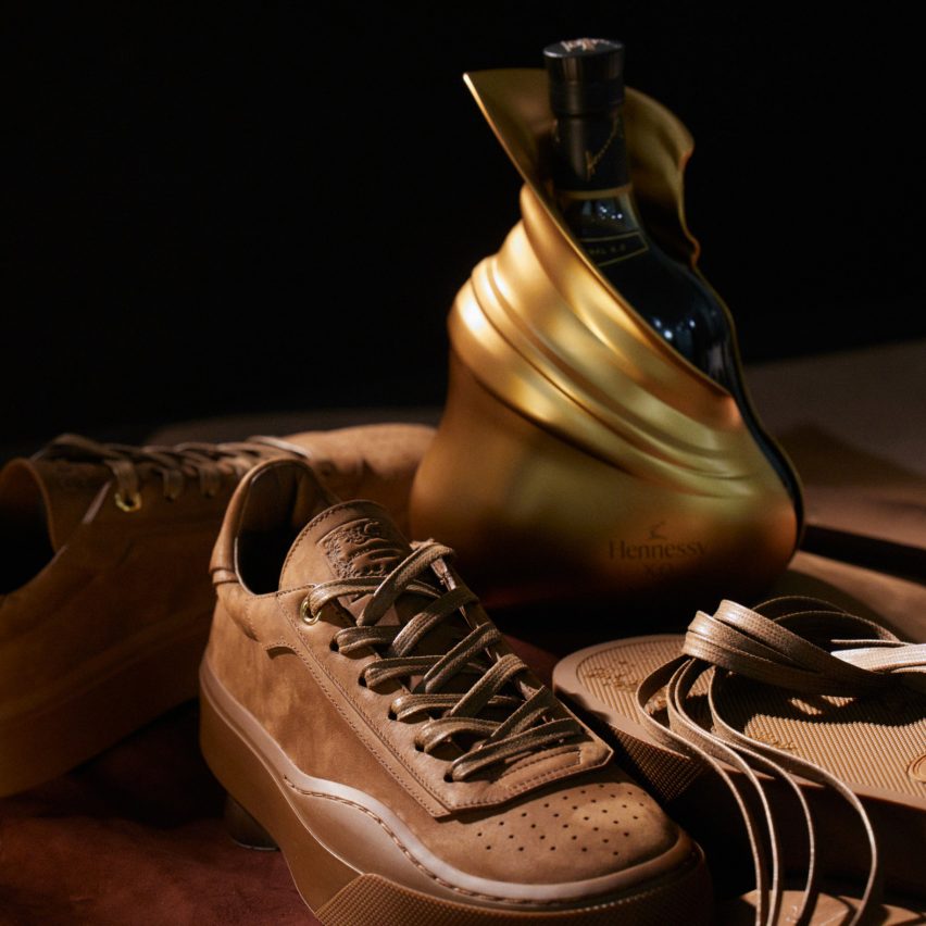 Kim Jones has designed a bottle, decanter and pair of trainers for drinks brand Hennessy.