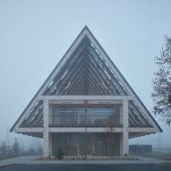 Mjölk Architekti creates gabled wooden headquarters for Czech timber company