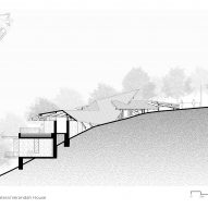 Section drawing of Lateral Verandah House by Malik Architecture
