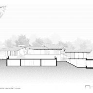 Section drawing of Lateral Verandah House by Malik Architecture