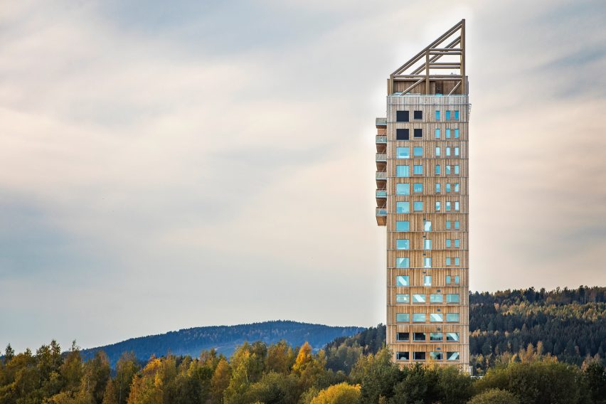 Facade of Mjøstårnet