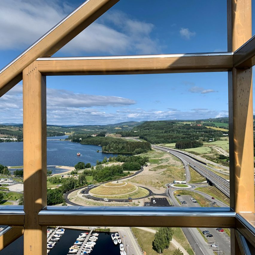 The view from the top of Mjøstårnet
