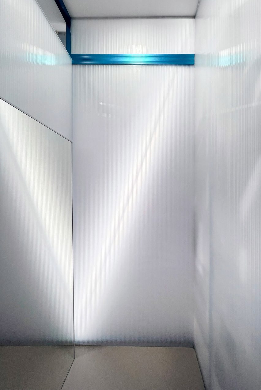 Polycarbonate changing rooms in Milan shop by Francesca Perani and Bloomscape
